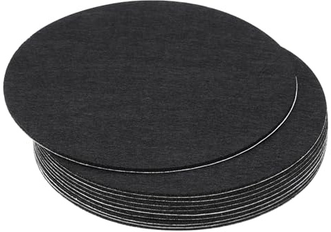 PATIKIL 15 cm diameter lampfot filt, 10 pack 2 mm tjocklek rund mjuk självhäftande halkfri anti-repor baksida filt för lampa möbler gör-det-själv hantverk, svart