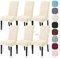 Alishomtll Stretch Stuhlhussen 6er Set Universal Moderne Jacquard Wasserdicht Stuhlbezug Schwingstuhl Elastische Hussen Abnehmbare Stuhlüberzug für Esszimmer Küche Bankett Hochzeit (Beige, 6 Stück)
