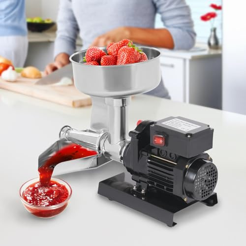 Elektrisk citruspress rostfritt stål 450 W elektrisk professionell passermaskin tomatjuicepress för tomatsås jordgubbssås