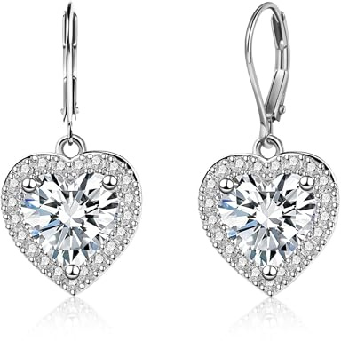 ALEXCRAFT Pendientes Mujer Plata de Ley 925 Post Pendientes Corazon Plata Pendientes Colgantes Mujer