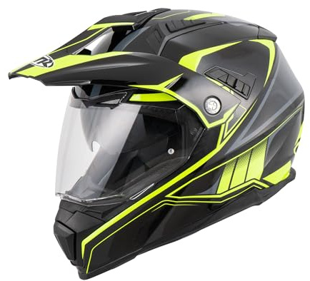 MTR SX-1 Evo Integral- & Crosshelm, ECE 22.06 Geprüfter Motorradhelm, Getönte Sonnenblende Integriert, Crosshelm mit Visier, Motorrad Helm mit Belüftung, Inklusive Wind- & Atemabweiser, S