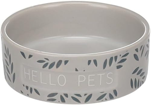 Flamingo Gamelle Leafs Rond Gris pour Hamster - 8,5x3cm, 100ml - Nourriture et Eau, Antidérapante et Facile à Nettoyer