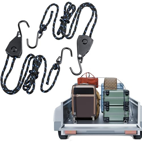 2X Flaschenzug Set 3/8 Seilspanner Heavy-Duty mit 2X 2,3m Seil 113 KG Belastbarkeit Perfekt für Outdoor Camping Planen Markisen & Werkstatt