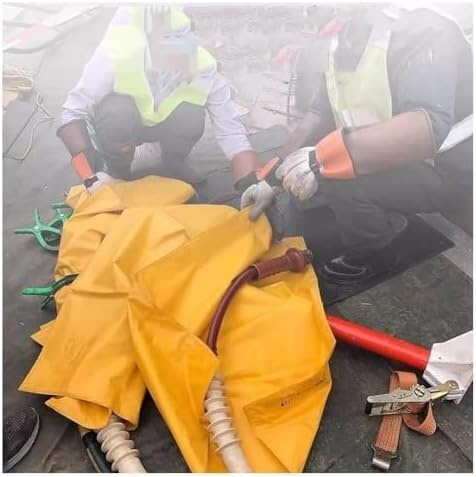 ININOSNP Protección contra descargas eléctricas Esterilla Aislante for Trabajos de Seguridad eléctrica, Manta Aislante de Resina con Abrazadera Aislante.(Yellow/10kv,80x100cm)