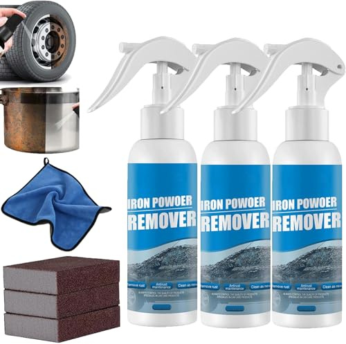 Gienslru Quita Oxido Metal, Removedor de Oxido, Iron Power Remover, Rust Remover, Spray Quita Oxido, Eliminador óxido Me-tal, Para Metal/Bicicleta/Coche/Cadena de Bicicleta (3pcs-30ml)