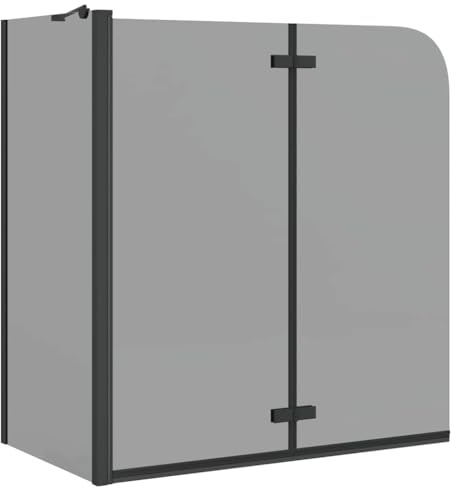 Paraguas de ducha para baño, color negro, 120 x 68 x 130 cm, cristal de seguridad
