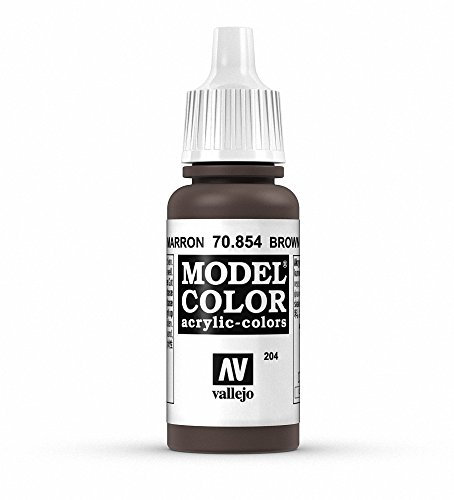 Vallejo Model Color Acrylfarbe Braun (Brown Glaze) Matt, 18 ml. Autonivellierend und BSL-System für Modellbau und Figuren.