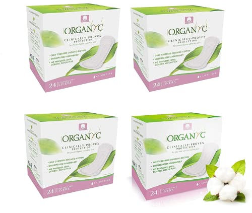 Organyc Proteggi Slip Pocket in Cotone Certificato 100% Biologico, 4 Confezioni da 24 Unità , Totale 96 Unità