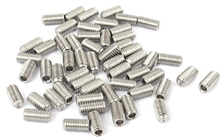 uxcell M3x6mm Stainless Steel Hex Socket Set Cap Point Grub Screws 50pcs