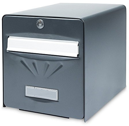 BURG-WÄCHTER Boîte aux Lettres Agréée La Poste, 2 Portes dont une Vitrée, 516 ANT PV BALnéaire, Anthracite, en Acier Galvanisé, Avec Porte à Ouverture Totale et Stop-Courrier (Porte bloquée à 120°)