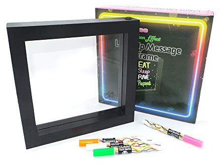 The Glowhouse Premium - Tableau mémo lumineux à LED avec 4 feutres fluo