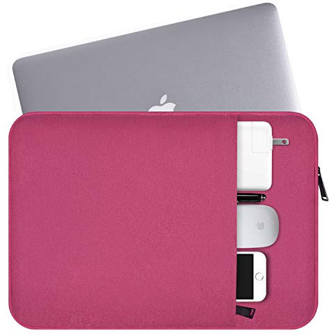 14 Inch Waterpoof Laptop Sleeve Case Compatible 15 Inch MacBook Pro Touch Bar A1990 A1707, Acer Chromebook 14, HP Pavilion X360 14/Stream 14, LG gram 14, Asus VivoBook, 14-15 Inch Laptop Bag,Rose Red