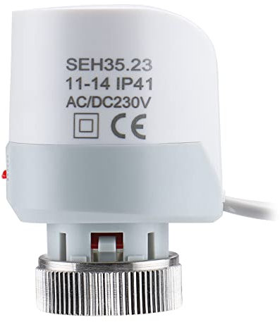 Wengart Válvula de actuador térmico WG03, normalmente cerrada, 2 cables AC230V para colector de calefacción por suelo radiante con itinerario