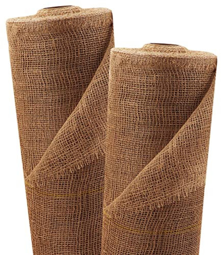 Aquagart 25 m x 1 m - Tissu de jute - 105 g/m² - Tissu de jute de jardin - Pour la décoration de la maison et du jardin - Ruban de jute pour plantes - Protection hivernale - Tissu naturel - Protection