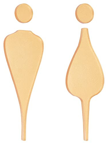 GORGECRAFT 1 Set Restroom Signs Men and Women Brushed Bathroom Door Signage Decor WC Door Sign Acrylic Figure Set Self Adhesive Back Wall Toilet Symbol Sticker for Business Office Restaurant, Gold