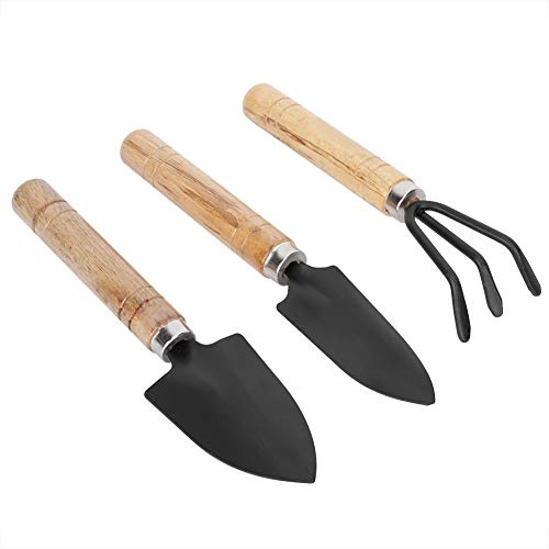 Qcwwy 3 Piezas Mini Juego de Herramientas de Jardín, Plantas en Maceta Kit de Mano de Jardinería Mini Pala Garra Rastrillo Pala Flores Herramientas de Plantación Juego de Herramientas