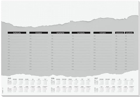 SIGEL HO305 Papier-Schreibtischunterlage, ca. DIN A2, mit 3-Jahres-Kalender, Tages- und Wochenplaner, 52 Blatt, aus nachhaltigem Papier
