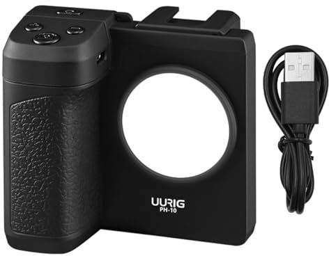 ANCLLO Impugnatura per Fotocamera per Smartphone Telecomando per Fotocamera Bluetooth Luce di riempimento a Tre velocità Supporta