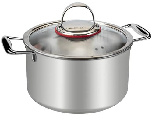 Olla De Titanio Puro, Olla De Titanio Con Tapa Visible, Utensilios De Cocina Resistentes Para Cocina Casera Y Restaurante Para Cocinar Espaguetis/Sopa Hirviendo/Guisado De Carne, Apto Para Lavavajill