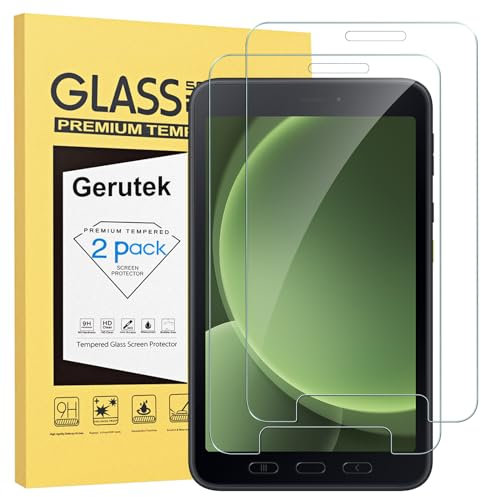 Gerutek 2 Pezzi Pellicola Protettiva per Samsung Galaxy Tab Active 5/Active 3 8 Pollici, Pellicola in Vetro Temperato [0,33 Ultra Trasparente] [Antigraffio] [Senza Bolle] [9H]