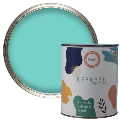 Vintro Paint Refresh Turquoise Matt Finish for Furniture, Walls, or Wood, Interior Use -1 Litre (Turquoise)