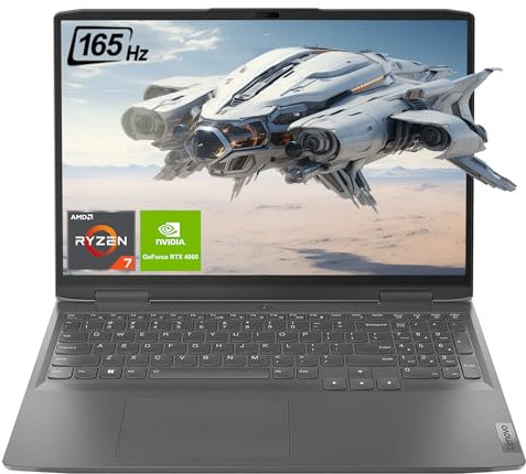 Lenovo LOQ Laptop, 16 WQXGA Display, AMD Ryzen 7 7840HS, 64 GB DDR5 RAM, 4 TB M2 SSD, NVIDIA GeForce RTX 4060, QWERTZ Tastatur, Windows 11 Home, Grey