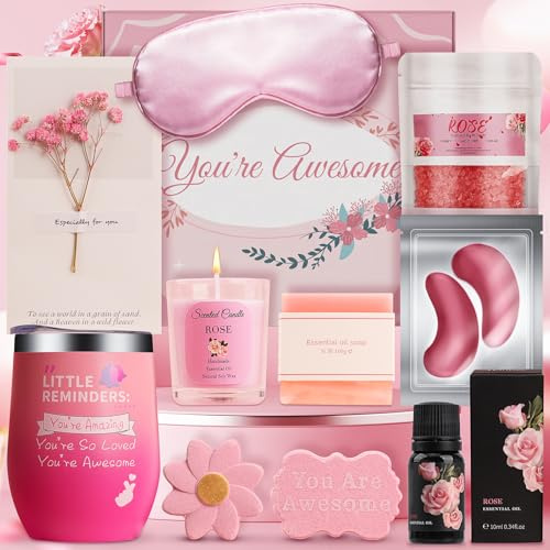 Pearshek Pamper Gifts for Women, Unique Birthday Gift Set for Her, Bath Sets Relaxation Spa, Get Well Soon Self Care Package for Mum, Sister, Friend, Ladies, Mothers Day, Christmas Gifts