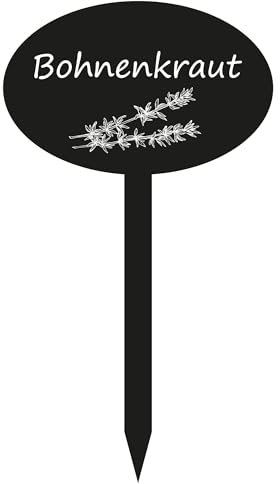 INDIGOS UG - Marqueur de plantes en panneau composite d'aluminium - pour jardin, parterre de fleurs - sarriette - 12,5 cm de haut - résistant aux intempéries - étiquettes de plantes - étiquettes de pa