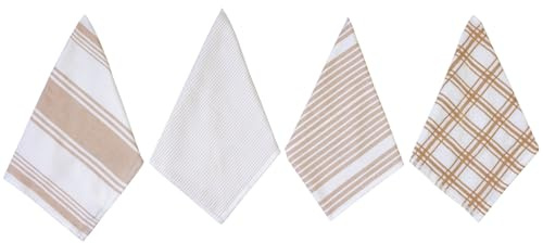 DHESTIA HOME - Pack de 4 Paños de Cocina en Color Beige de 40x70 cm 100% Algodón Color Beige Talla 40x70 cm