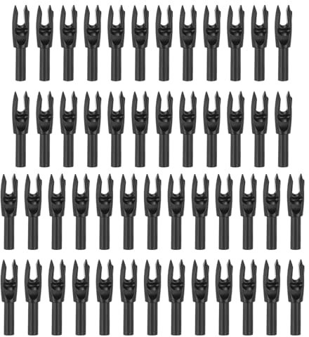 PATIKIL Bogenschießnocken 4,2 mm 0,165, 50 Stück Pfeil Nocken Kunststoff Einsetzbare Pfeilnocken Ersatzteile für Jagdpfeile Recurvebogen Compound Bogen, Schwarz