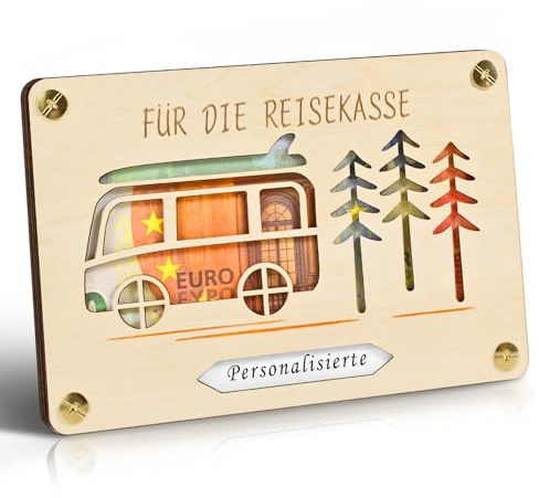 Frexpor Biglietto di auguri in legno, per uomini e donne, personalizzato, per matrimonio, compleanno, festa della gioventù, battesimo (colore legno)