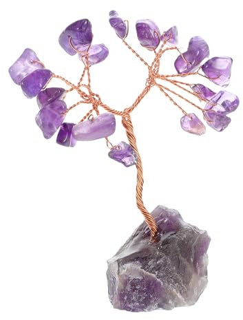 PRETYZOOM Einzigartiger Natürlicher Amethyst-kristallbaum Für Die Inneneinrichtung Geldbaum Kupferdrahtbasis