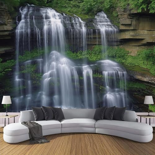 Fotomural Efecto Paisajes Naturales 3D Papel Tapiz, Cañones Cascadas Papel Pintado Papel Tapiz 3D Decoración De La Pared Murales, Sala De Estar Dormitorio Papel Pintado 150Anx105Al Cm