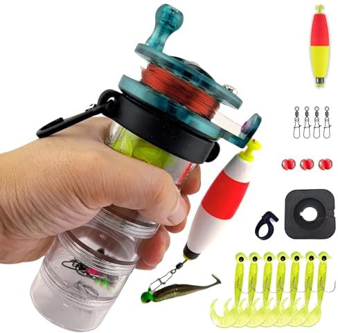LoDinpo Pocket All-in-One Fishing Rod Small Pen Fishing Pole for Camping Bushcraft Survival Compact Emergency SurvivalFishingRodKit Fishing Gear Gifts for Starter Fisherman Survivalist Hiker Camper