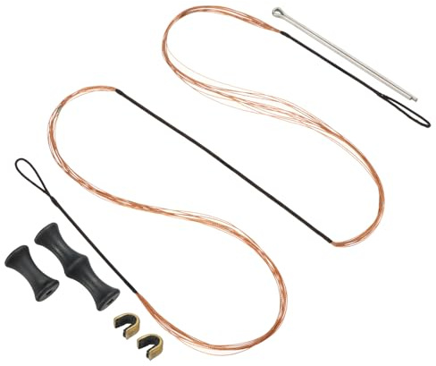 PATIKIL 53 Inch Bow String Replacement, Archery Bowstrings Accessories 12 Strands Bowstring with Finger Guard & 2 Brass Nock Points for Traditional Recurve Longbow, Black-Orange