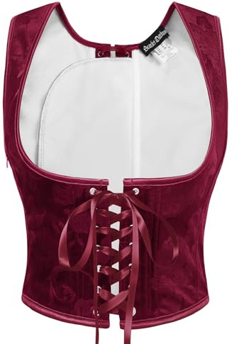 SCARLET DARKNESS Women Lace-up Corset Top Velvet Gothic Victorian Underbust Corsets for Halloween Christmas Plus Size 18