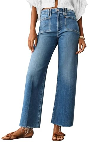 KUNMI Women Jeans for Wide Leg Baggy High Waist Boyfriends Straight Leg Stretchy Denim Pants Trendy Fall 2025