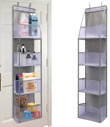 MOFASVIGI Over the Door Storage, 4 Shelf Clear Window Hanging Organiser