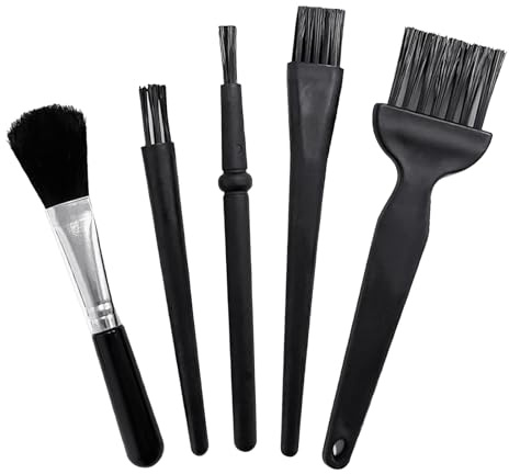 5Pieces Mini Keyboard Cleaning Brushes Kit, Plastic Anti Static Brushes, Portable Small Keyboard Cleaning Kit Brushes for Tablet Motherboard Camera Mobiles Desk Office Equipment