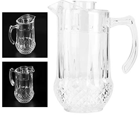 Kikumi 1300 Ml Akryl Kallvattenkanna, Fatölskanna, Andnäbbvattenkokare med Lock för Mjölkflaskor i Glas, återanvändbara Dricksflaskor