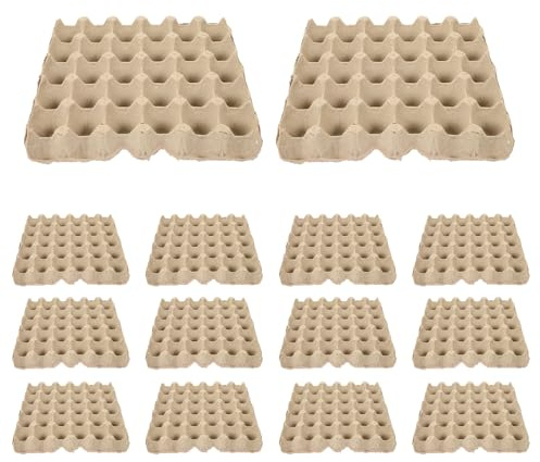 LOPUNER 15 pezzi di scatole per uova: cartoni per uova vuoti - 30 pezzi, vassoio organizer in cartone di carta per la conservazione in frigorifero - supporto impilabile per fattoria, pollo, anatra,