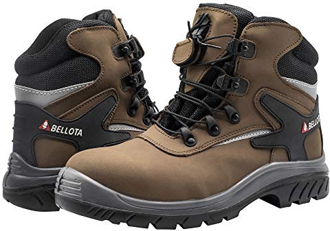 Bellota 72213S3 - Bota de seguridad Click piel marrón de Hombre y Mujer con cierre rápido y elementos de protección no metálicos.