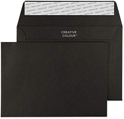 Blake Creative Colour 15114 Farbige Briefumschläge Haftklebung Tiefschwarz C6 114 x 162 mm 120 g/m² | 25 Stück