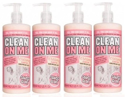 (4 PACK) Soap & Glory Clean On Me Creamy Clarifying Shower Gel x 500ml