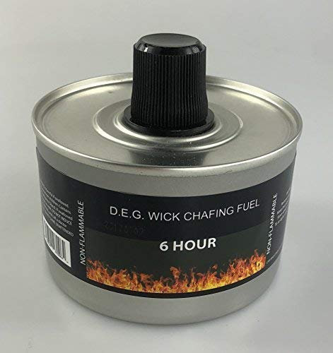 We Can Source It Ltd - Set of 6 Chafing Fuel Cans - 6 Hour Burn, Non-Flammable Liquid Wick Fuel - Safe, Re-Lightable, Cool-Touch Cans for Bain Maries, Chafing Dishes, Buffets & Catering Events