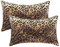 CARRIE HOME Lot de 2 Housses de Coussin Lombaire en Fausse Fourrure Douce à imprimé léopard pour canapé et canapé (30,5 x 50,8 cm)