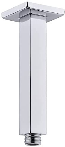 Drenky® 8 Zoll Duscharm Quadrat Decke Duscharm aus Edelstahl 304 mit Dekorativer Flanschabdeckung für Regenduschkopf, Chrom poliert, Komm mit Teflonband