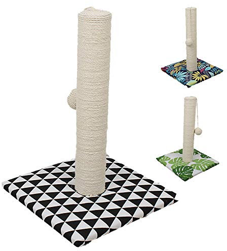 Croci Optical Basic - Griffoir pour Chats Adultes, Grands et Petits, Tapis avec Arbre et Cordes avec Boule Calmante pour Chat, Grattoir en Carton, Accessoires et Jeux pour Animaux Domestiques