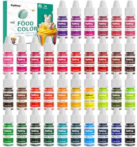 Food Coloring - 36 Color Concentrated Liquid Food Coloring Set - Neon Liquid Food Color Dye for Baking, Decorating, Icing, Cooking, Slime Making Kit and DIY Crafts, 6ml Bottles (0.25 Fl. Oz)