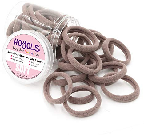 HOYOLS Seamless Hair Ties, No Damage Ponytail Holders 50 pcs